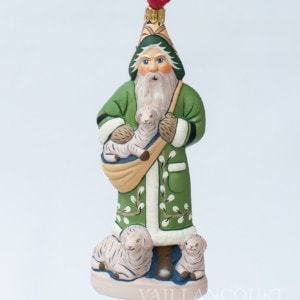 Santa With Lambs Ornament
