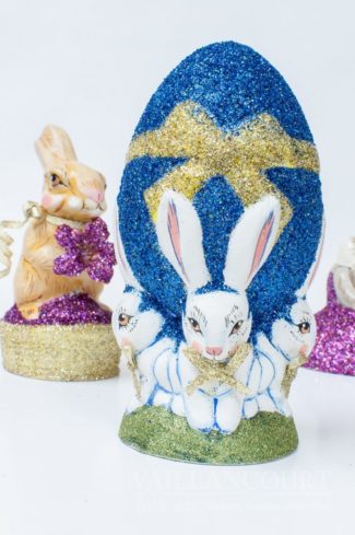 A Special 2017 Bunny Grouping, Assorted Chalkware Bunnies by Vaillancourt Folk Art