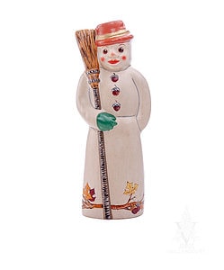 Fall Foliage Snowman with Birch Tree Broom