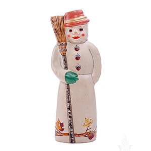 Fall Foliage Snowman with Birch Tree Broom