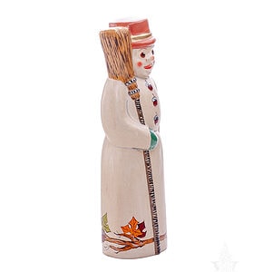 Fall Foliage Snowman with Birch Tree Broom