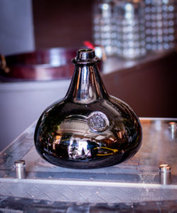 Dark Green Glass Onion Bottle