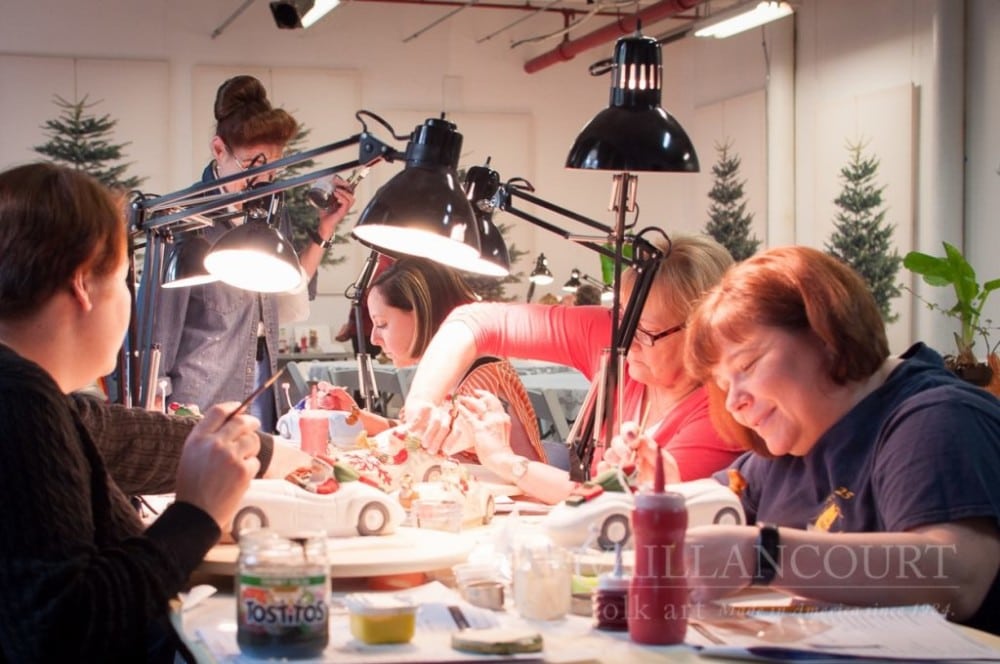 One group of collectors participating in this year's Painting Workshop on Sunday at Collector's Weekend 2017.