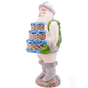 Nantucket Santa With Stacked Baskets of Hydrangeas
