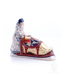 Dutch Delft Santa with Sleigh