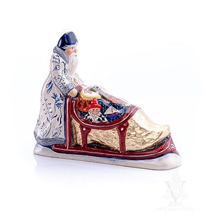 Dutch Delft Santa with Sleigh