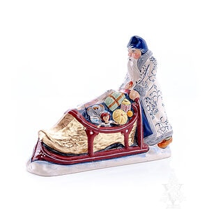 Dutch Delft Santa with Sleigh