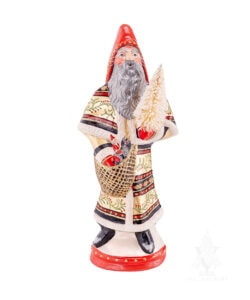 Large Shimmering Gold & Black Santa with Tree