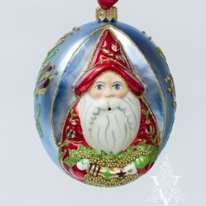 Jingle Balls™ Pearlized Santa in Red Holding Swag of Ornaments