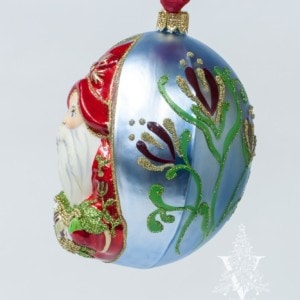 Jingle Balls™ Pearlized Santa in Red Holding Swag of Ornaments