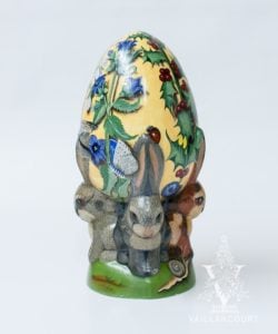 Bunnies and Garden Egg Trompe-L'œil One of a Kind