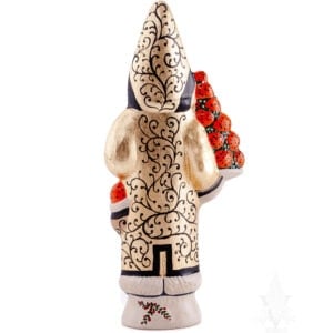 Colonial Santa in Gold Holding Orange Clove Tree