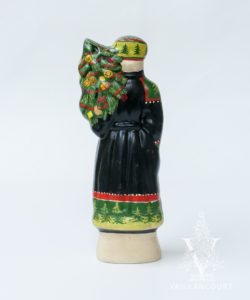 Colonial Santa in With Tree Decorated With Fruit