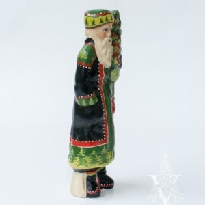 Colonial Santa in With Tree Decorated With Fruit
