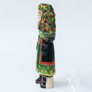 Colonial Santa in With Tree Decorated With Fruit