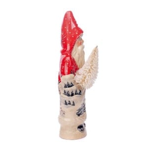 Red and White Village Scene Father Christmas with Tree