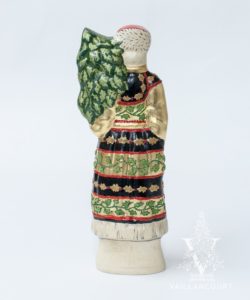 European Santa with Gold and Black Adorned with Gold Beads