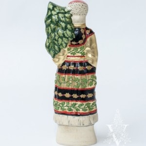 European Santa with Gold and Black Adorned with Gold Beads