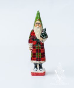 Skinny Flannel Santa with Tree