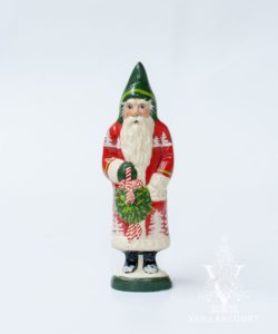 Red Forest Santa with Kissing Ball