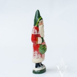 Red Forest Santa with Kissing Ball
