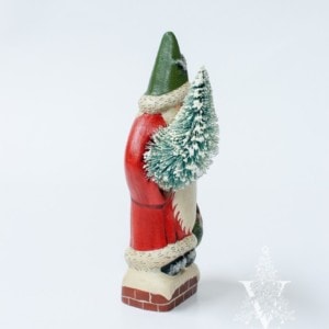Red Father Christmas with Tree on Chimney Top One of a Kind