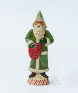 Green Father Christmas with Holly One of a Kind