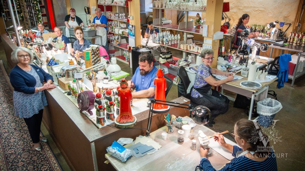 The Vaillancourt production team at work in the Sutton, MA artists' studios.