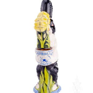 Black and White Rabbit with Delft Flower Pot