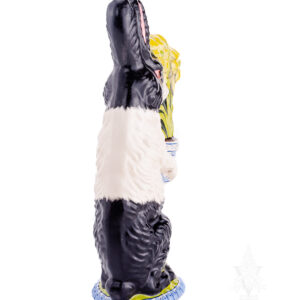 Black and White Rabbit with Delft Flower Pot