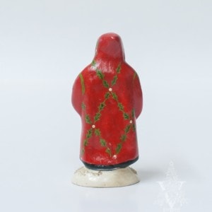 Short Red Santa with Holly Pattern and Wreath