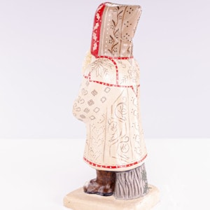 Large White Coat Father Christmas with Tree