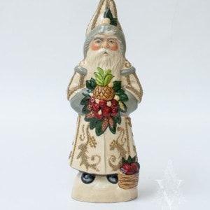 Colonial Santa with Pineapple in White