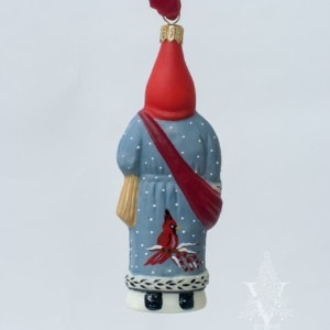 Cardinal Coat Santa Ornament