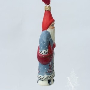 Cardinal Coat Santa Ornament