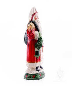 Ornate European Father Christmas with Sack and Tree