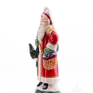 Ornate European Father Christmas with Sack and Tree