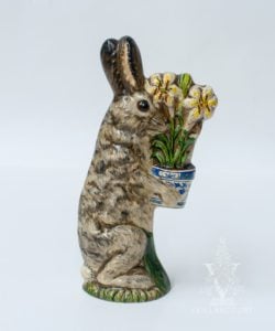 Colonial Brown Rabbit with Delft Flower Pot