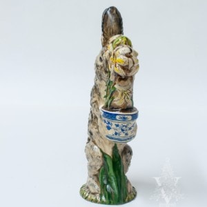Colonial Brown Rabbit with Delft Flower Pot