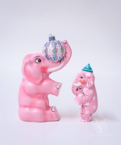 Pink Elephant with Ornament