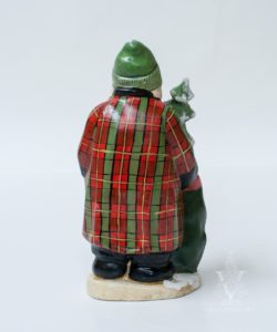 Buffalo Plaid Santa Delivering Tree And Teddy