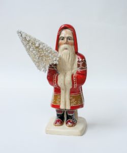 Red Father Christmas with White Lace Pattern