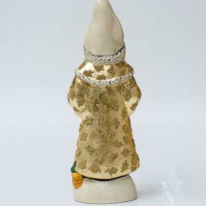Santa in Gold with Shiny Brite Ornaments and Beading