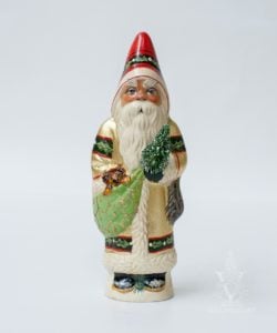 Gold Santa with Tree and Bear