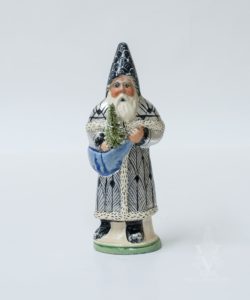 Silver Art Deco Architectural Santa with NYC Skyline