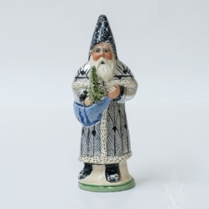 Silver Art Deco Architectural Santa with NYC Skyline