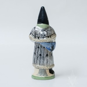 Silver Art Deco Architectural Santa with NYC Skyline