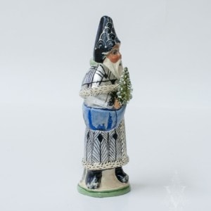 Silver Art Deco Architectural Santa with NYC Skyline