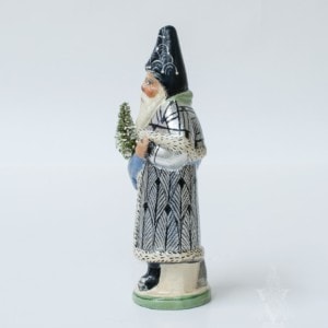 Silver Art Deco Architectural Santa with NYC Skyline