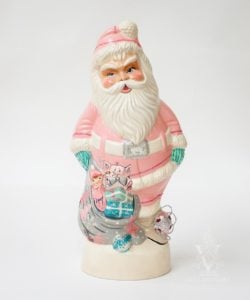 1950's Pink Santa with Shiny Brite Ornaments